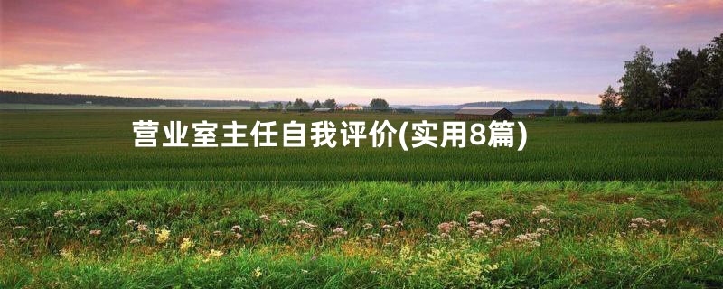 营业室主任自我评价(实用8篇)