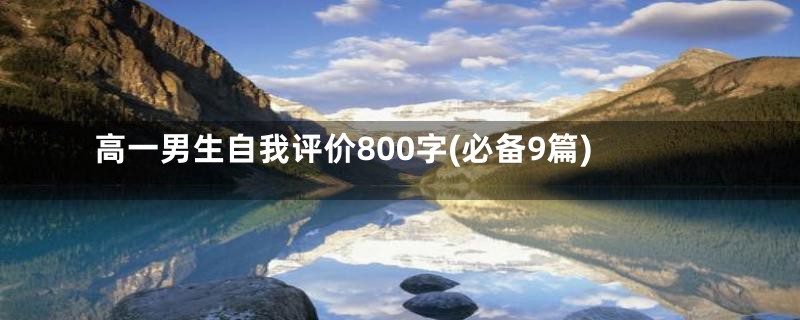 高一男生自我评价800字(必备9篇)