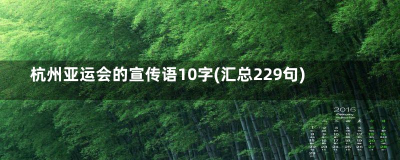 杭州亚运会的宣传语10字(汇总229句)