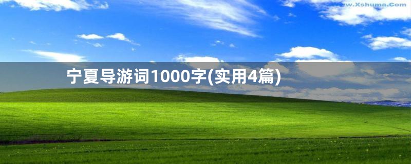 宁夏导游词1000字(实用4篇)