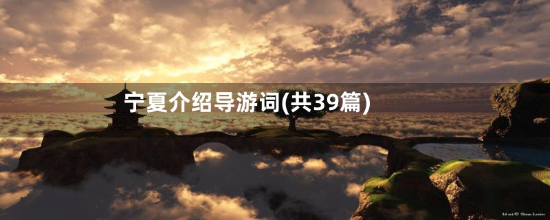 宁夏介绍导游词(共39篇)