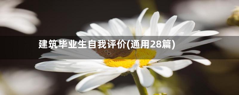 建筑毕业生自我评价(通用28篇)