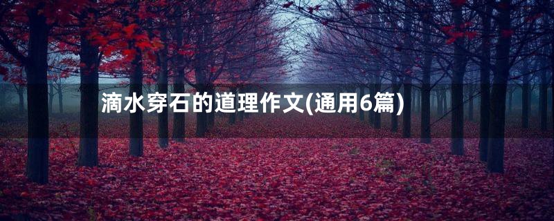 滴水穿石的道理作文(通用6篇)