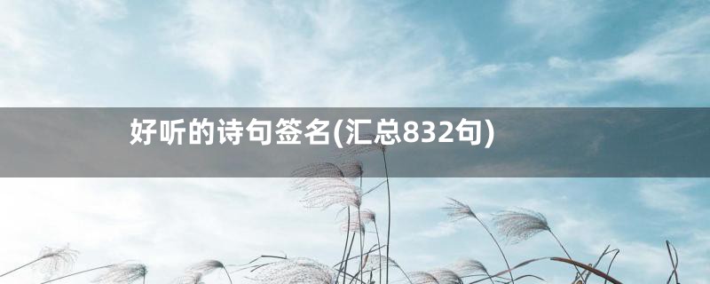 好听的诗句签名(汇总832句)