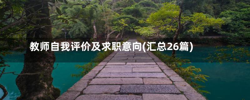 教师自我评价及求职意向(汇总26篇)