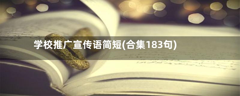 学校推广宣传语简短(合集183句)