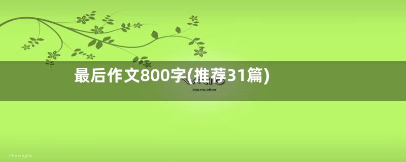 最后作文800字(推荐31篇)