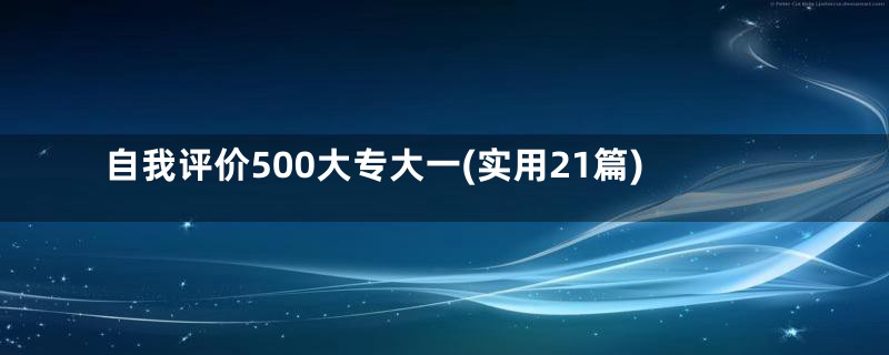 自我评价500大专大一(实用21篇)