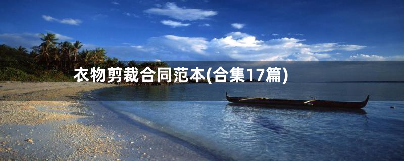 衣物剪裁合同范本(合集17篇)