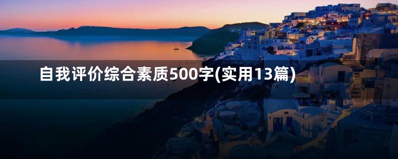 自我评价综合素质500字(实用13篇)