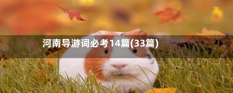 河南导游词必考14篇(33篇)