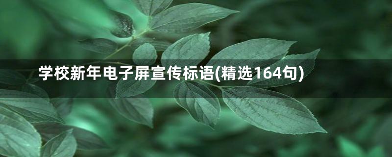 学校新年电子屏宣传标语(精选164句)