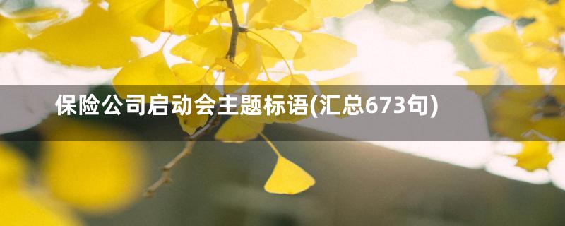 保险公司启动会主题标语(汇总673句)