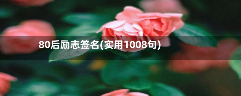 80后励志签名(实用1008句)