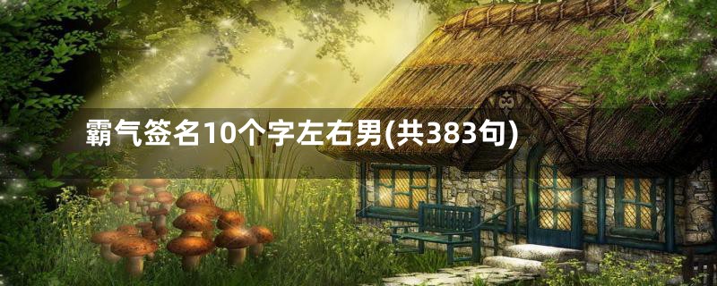 霸气签名10个字左右男(共383句)