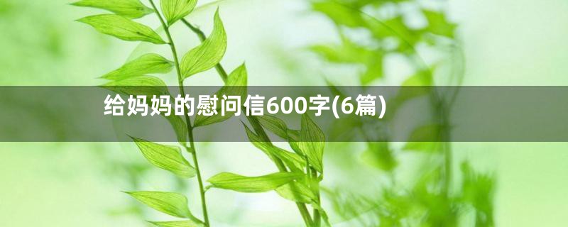 给妈妈的慰问信600字(6篇)