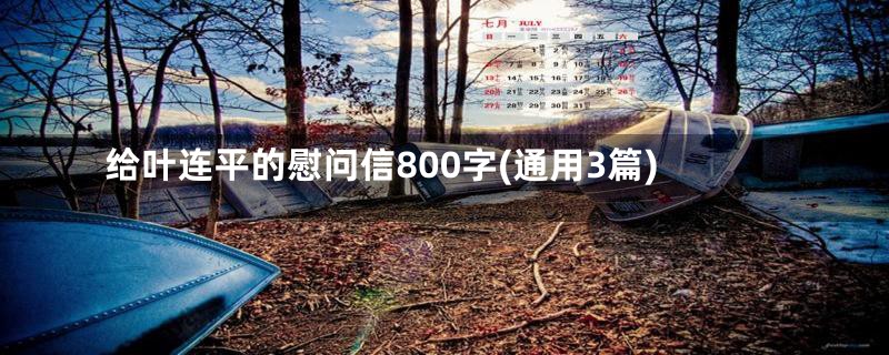 给叶连平的慰问信800字(通用3篇)