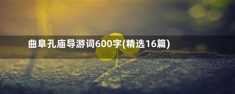 曲阜孔庙导游词600字(精选16篇)