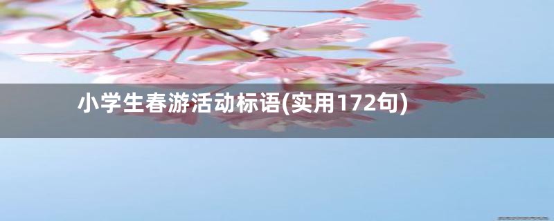 小学生春游活动标语(实用172句)