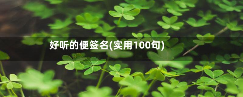 好听的便签名(实用100句)