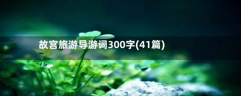 故宫旅游导游词300字(41篇)