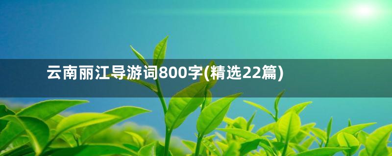 云南丽江导游词800字(精选22篇)