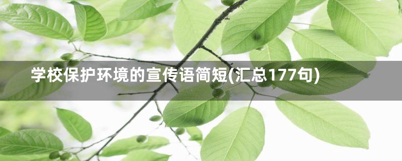 学校保护环境的宣传语简短(汇总177句)