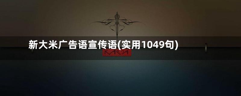 新大米广告语宣传语(实用1049句)