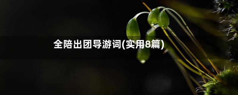 全陪出团导游词(实用8篇)