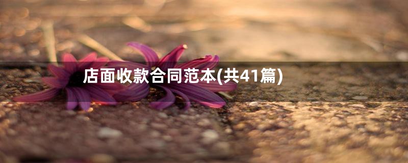 店面收款合同范本(共41篇)