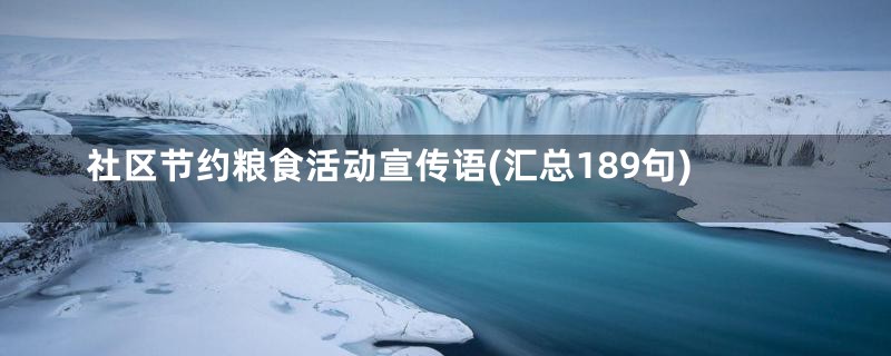 社区节约粮食活动宣传语(汇总189句)