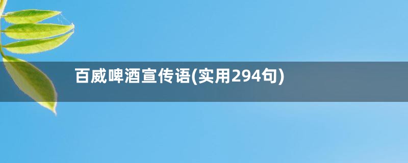 百威啤酒宣传语(实用294句)