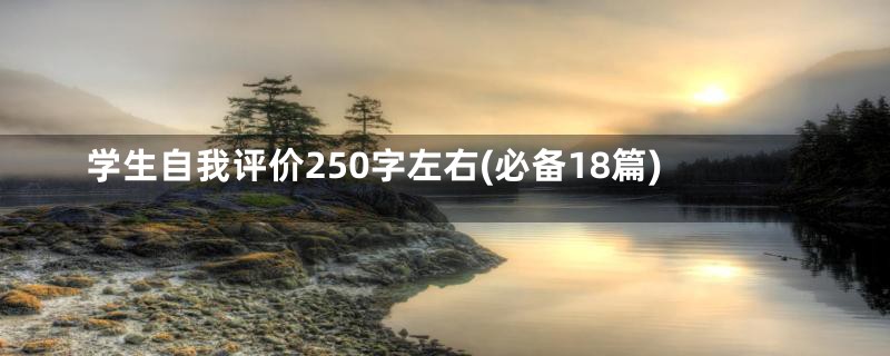 学生自我评价250字左右(必备18篇)