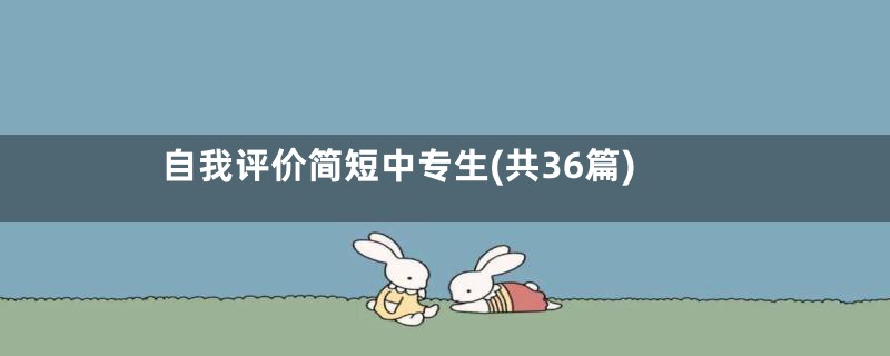 自我评价简短中专生(共36篇)