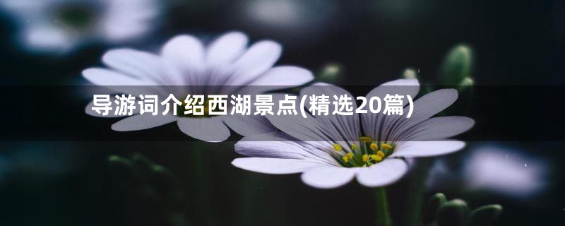 导游词介绍西湖景点(精选20篇)