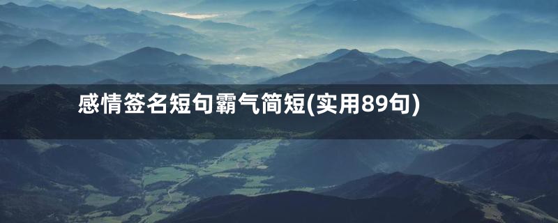 感情签名短句霸气简短(实用89句)