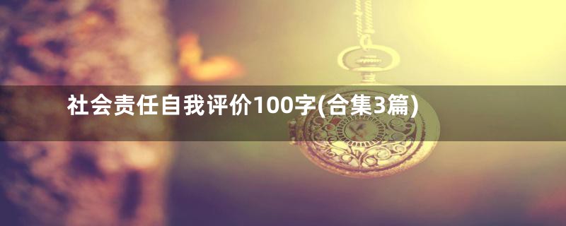 社会责任自我评价100字(合集3篇)