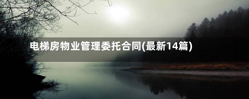 电梯房物业管理委托合同(最新14篇)