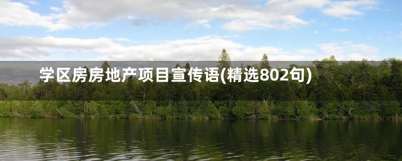 学区房房地产项目宣传语(精选802句)