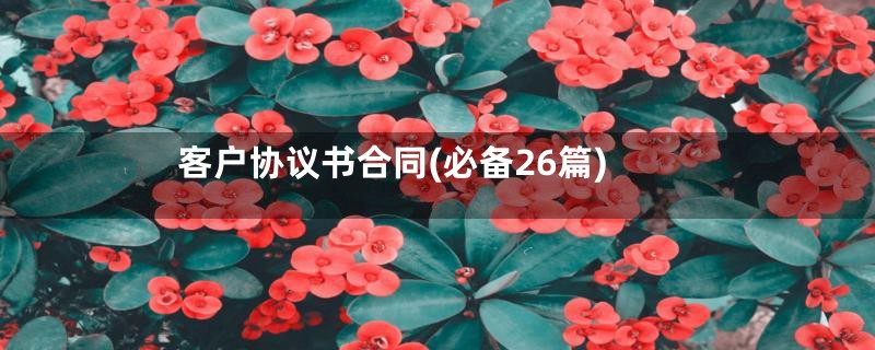 客户协议书合同(必备26篇)