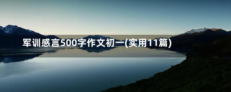 军训感言500字作文初一(实用11篇)