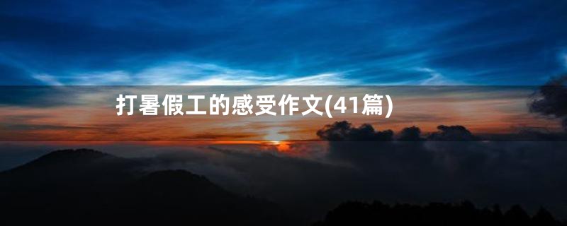 打暑假工的感受作文(41篇)