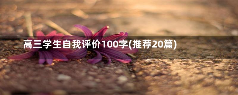 高三学生自我评价100字(推荐20篇)