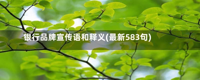 银行品牌宣传语和释义(最新583句)