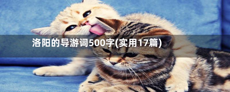 洛阳的导游词500字(实用17篇)