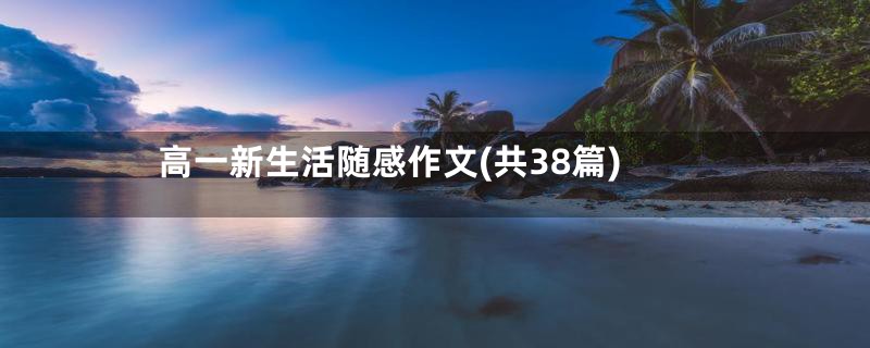 高一新生活随感作文(共38篇)