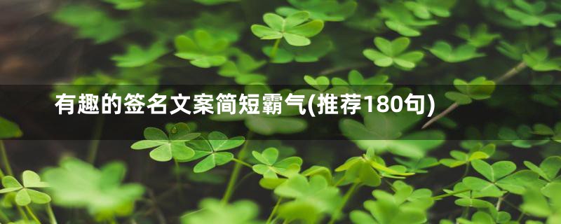 有趣的签名文案简短霸气(推荐180句)