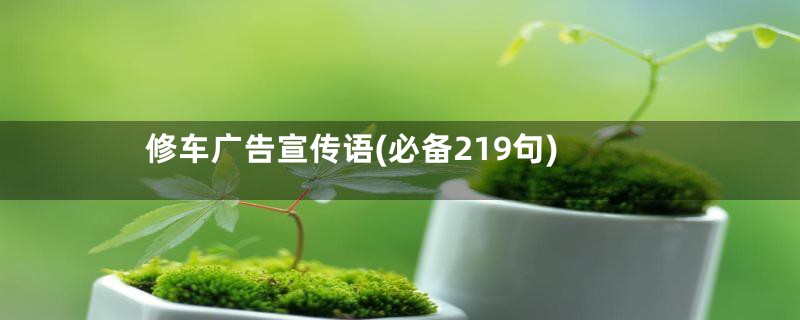 修车广告宣传语(必备219句)