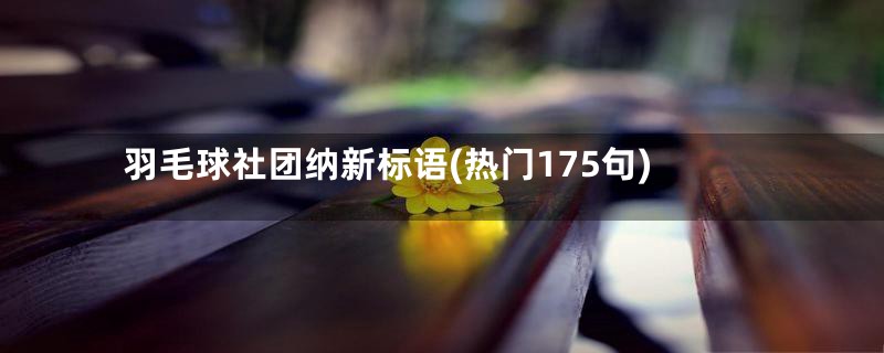 羽毛球社团纳新标语(热门175句)