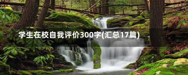 学生在校自我评价300字(汇总17篇)